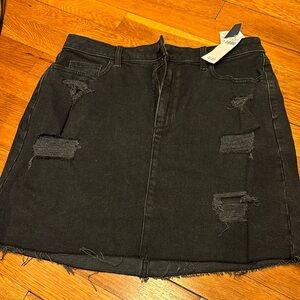 Hollister Ultra High Rise Skirt Vintage Stretch Black Denim NWT